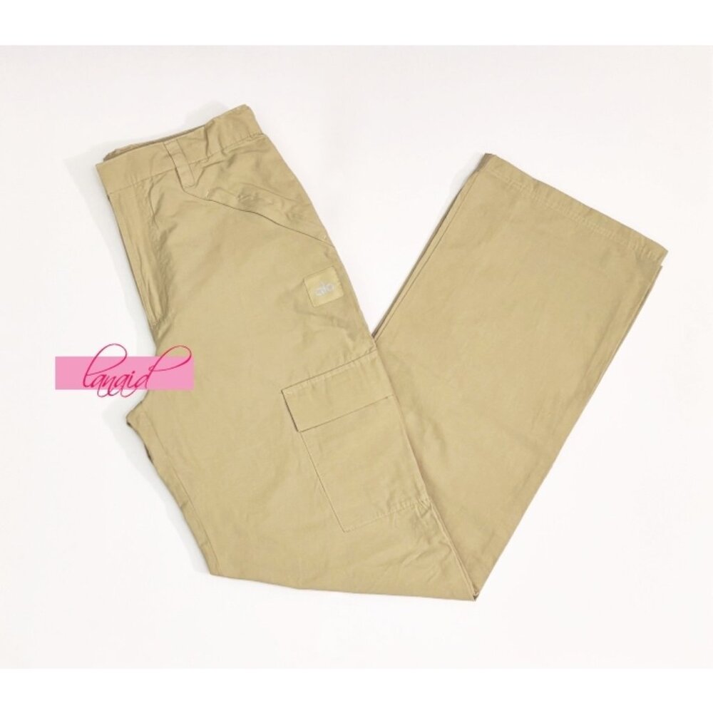 Alo Edge Trousers California Sand Tan Outdoor Hiking Utility Khaki Wide Leg Pant - Picture 11 of 13